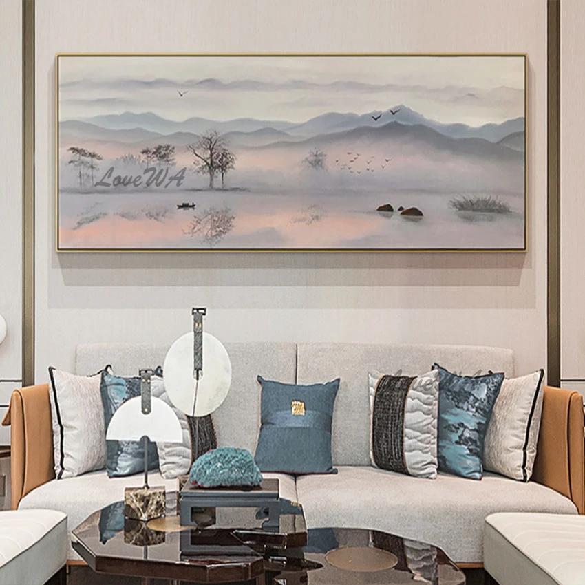 

Modern New Large Size Wall Oil Painting Abstract Hand Painted Mountain Scenery Picture Canvas Wall Art For Living Room Decor