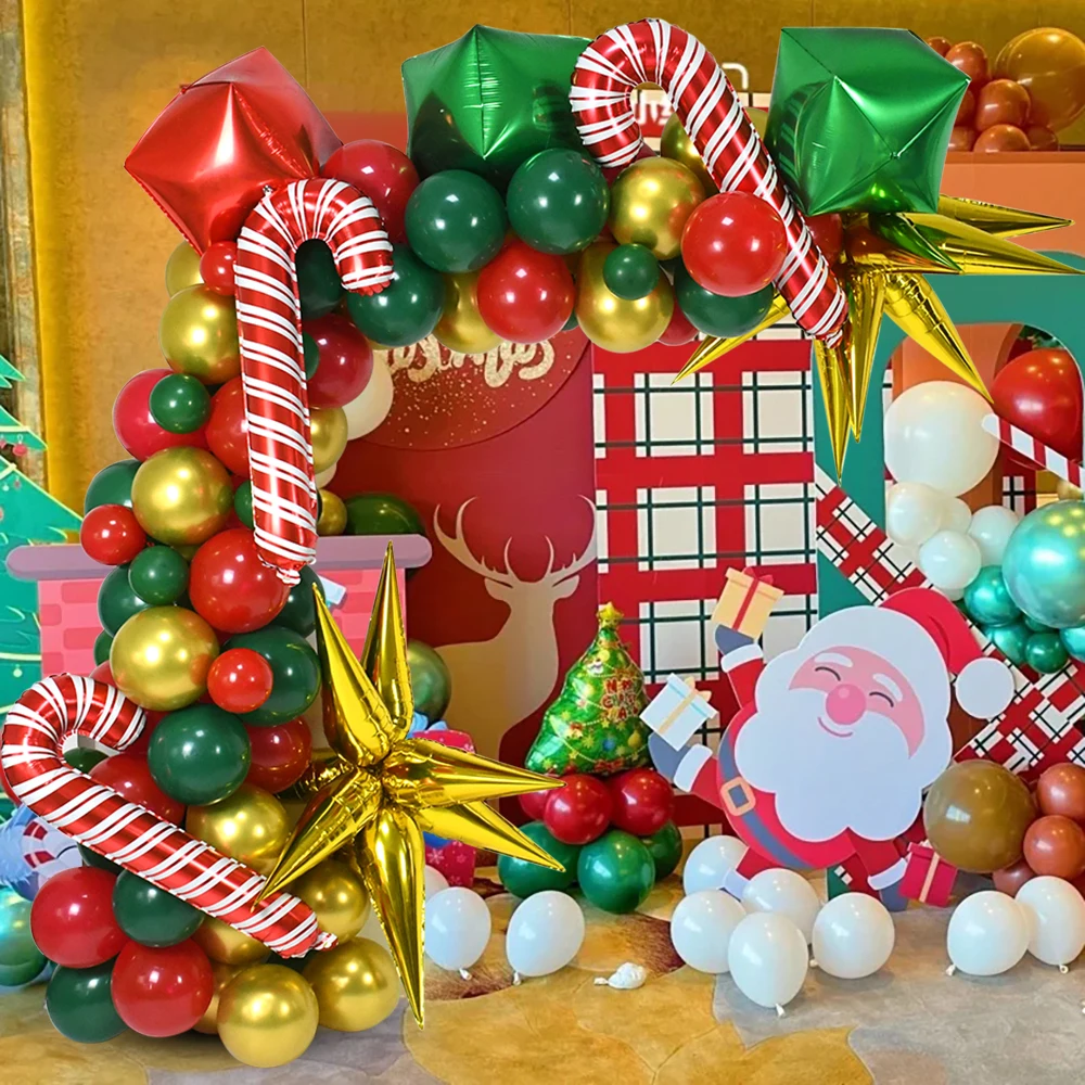 

98Pcs Christmas Balloon Arch Lollipop Globos Chrisrtmas Decorations Indoor Xmas Ornament Outdoor New Year Decor