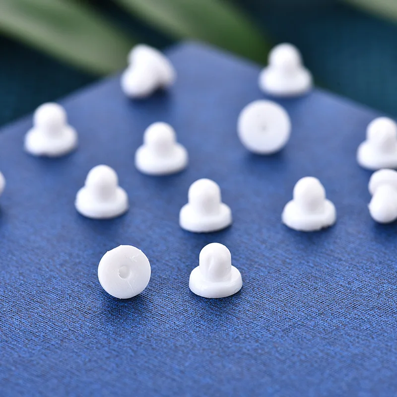 

50Pcs/Lot Earrings Jewelry Accessories Rubber Back Silicone Round Ear Plugging Blocked Plastic Pain Prevent Stoppers for DIY