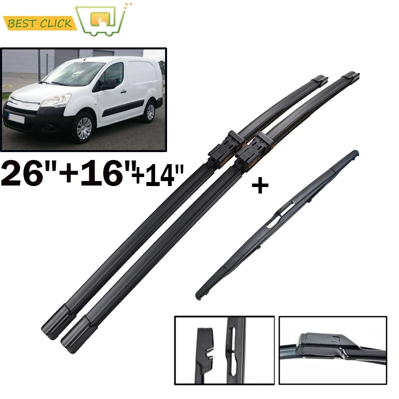 

Щетки стеклоочистителя Misima для Citroen Berlingo B9 2009 2010 2011 2012 2013 2014 2015, передний и задний дворник для Peugeot Partner 2