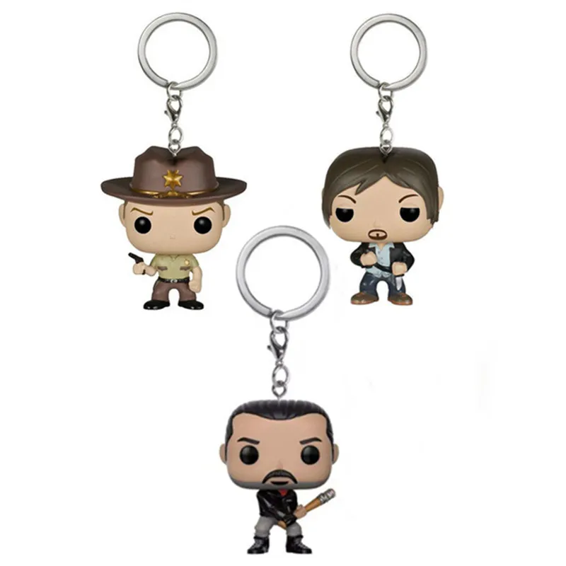 

TV Series The Walking Dead Keychains PVC Rick Grimes Negan Anime Figures Collection Figurine Doll Model Toys Pendant Gift