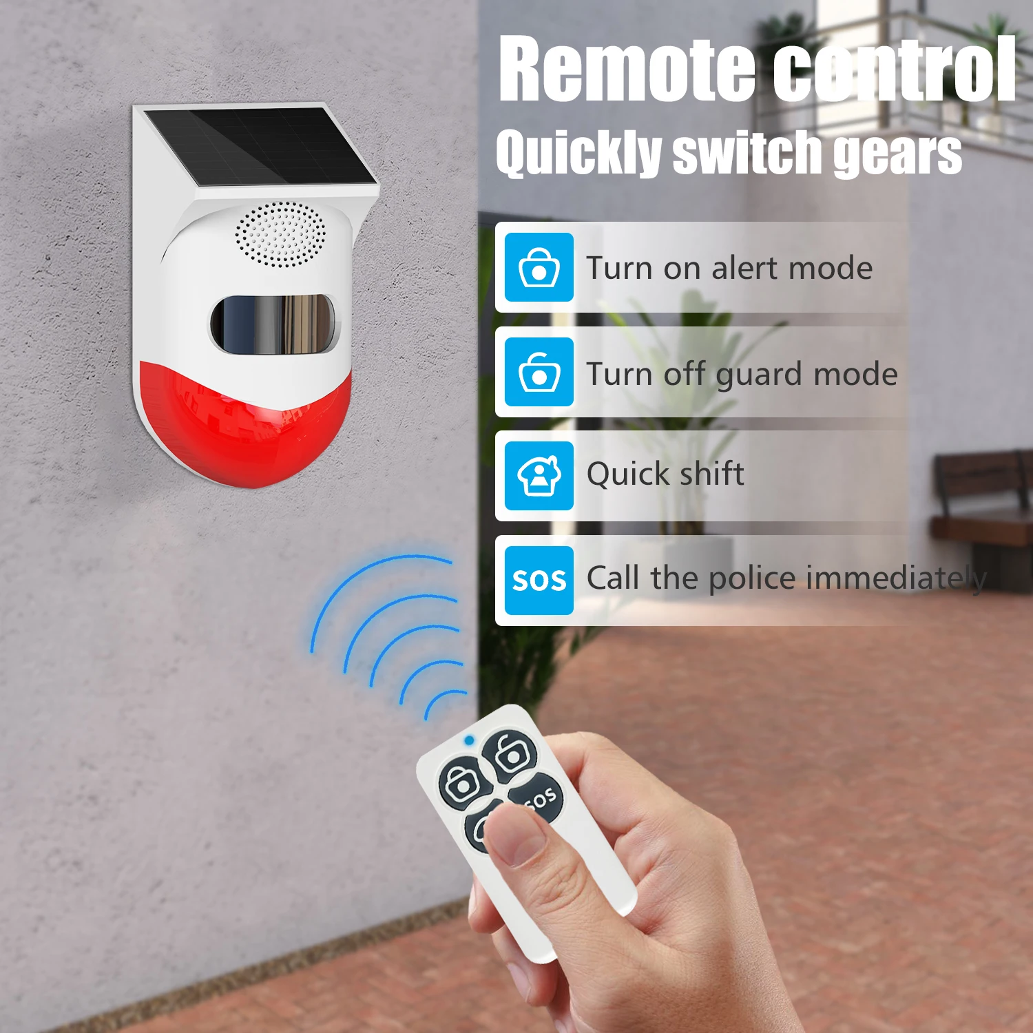 Smart Outdoor Solar PIR Infrared Alarm Wireless WiFi Siren Waterproof Burglar Security Strobe Sensor Tuya App Remote Control enlarge