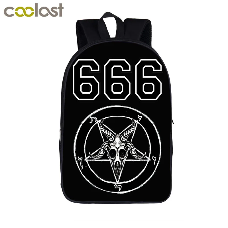 

666 / Hail Satan / Baphomet Backpack Women Men Casual Travel Bags Teenager Boy Girls School Bags Laptop Backpack Kid Book Bag