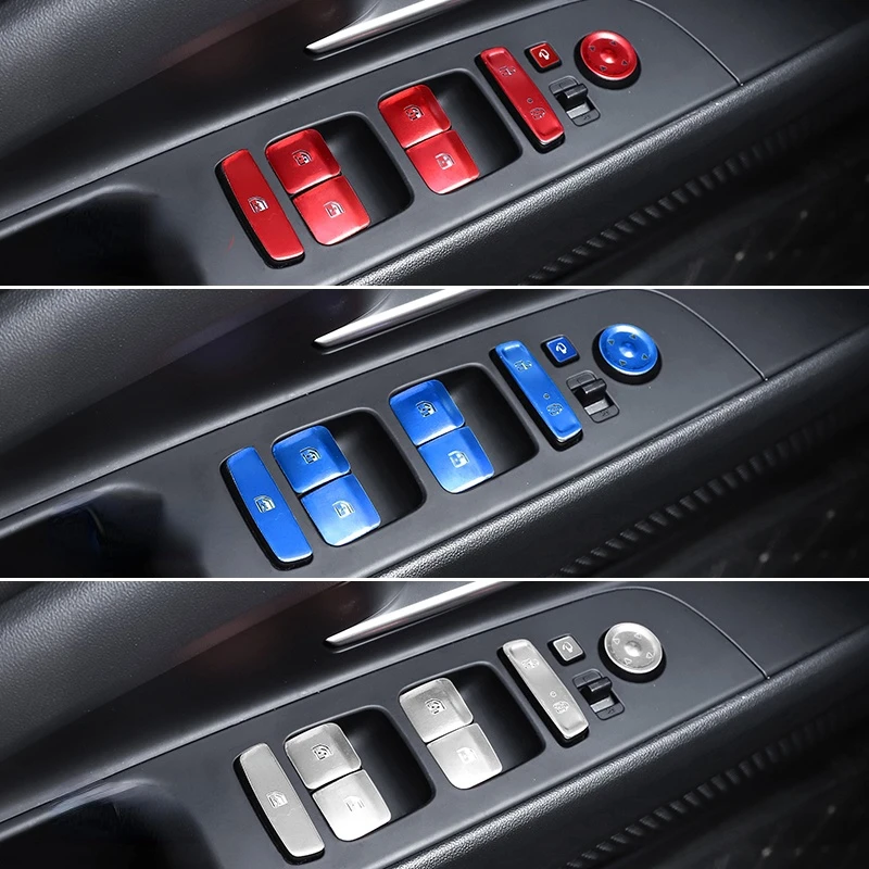 

Декоративная крышка кнопки для автомобильного стеклоподъемника из алюминиевого сплава для Hyundai Elantra CN7 2021 2022
