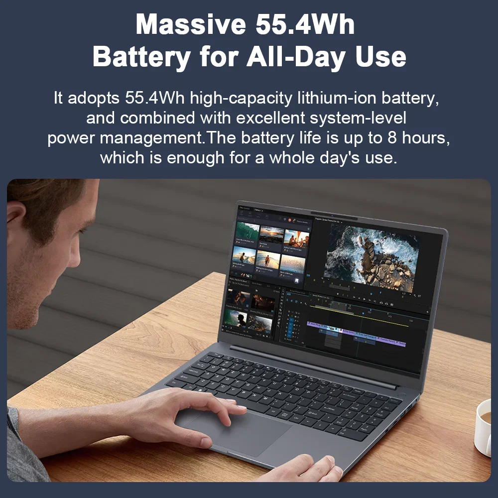 Фото Ноутбук Ninkear A15 Pro 15.6'' FHD, AMD Ryzen 5 5500U, 16 ГБ ОЗУ, 512 ГБ SSD, Windows 11, WiFi 6, сканер отпечатков пальцев №5