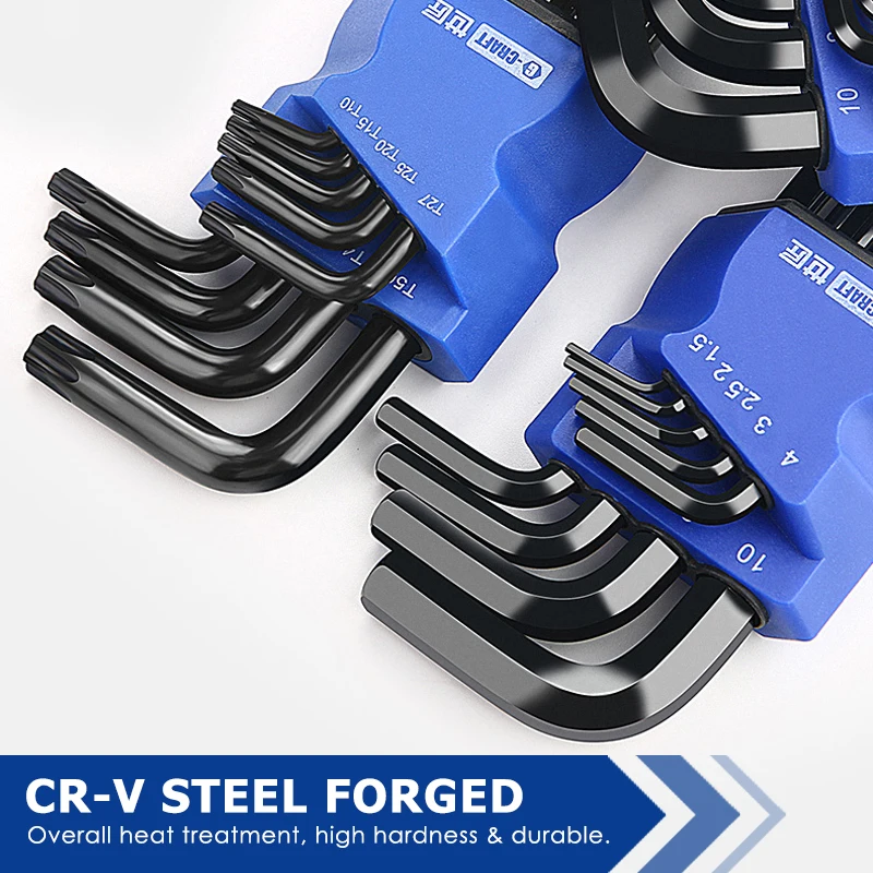 

QUK Hex Wrench Set 9 Pcs Universal Ball Flat Torx Allen Key Adjustable L-Shaped Nut Bolt Driver Household Repair Hand Tool Kits