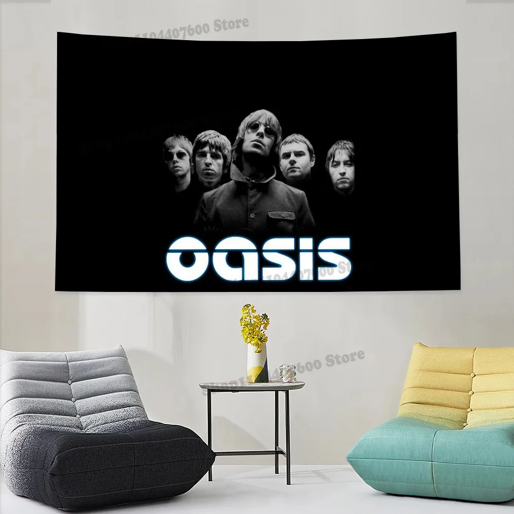 O-Oasis-s Band Tapestry Printed Decoration canvas Travel Used for advertising creative Birthday Gift