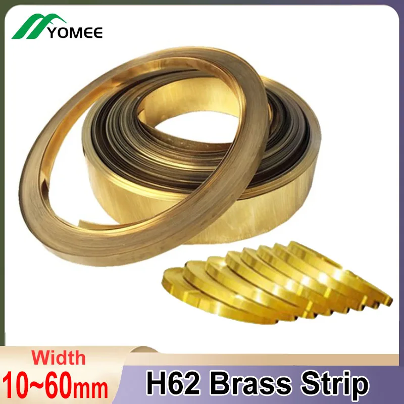 

Brass Metal Thin Sheet Foil Plate H62 Brass Strip Thick 0.1-0.5mm Industry Home Materials for Metalworking Welding Width 10-60mm