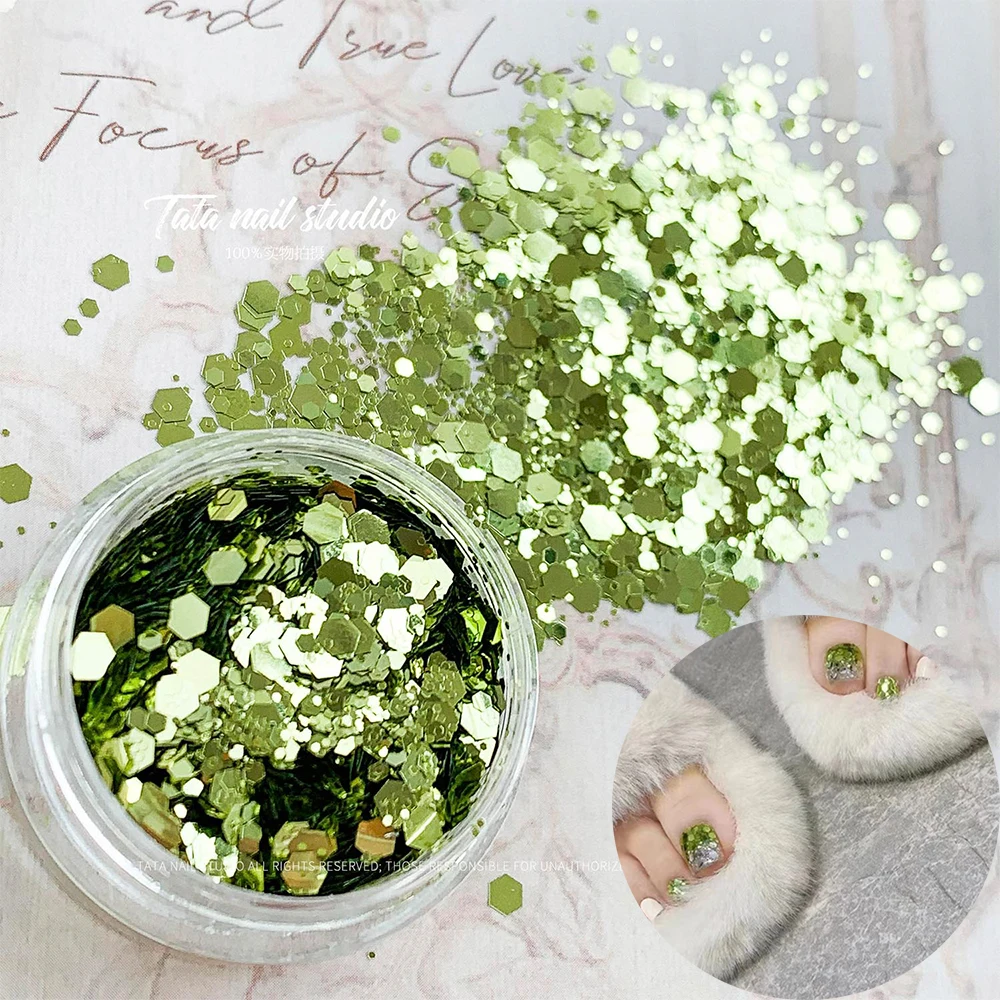 3g/Bottle массивные Блестки для ногтей 3D голографические хлопья смешанные размеры