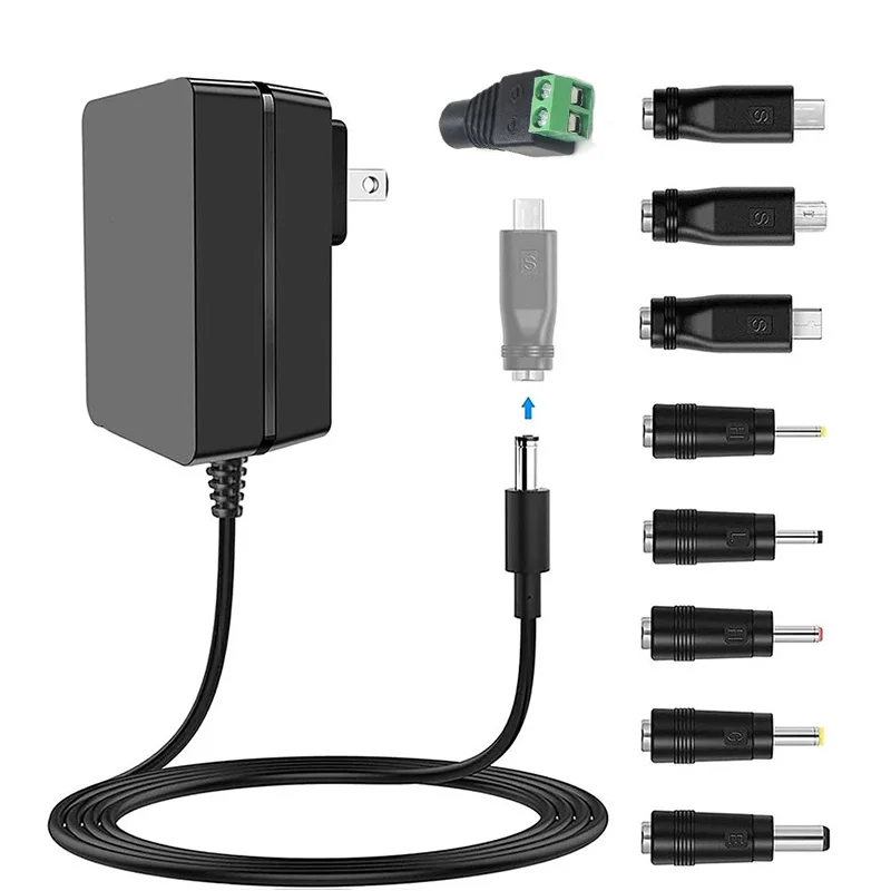 

Шнур питания 5 В, 3 А, 15 Вт с несколькими наконечниками постоянного тока