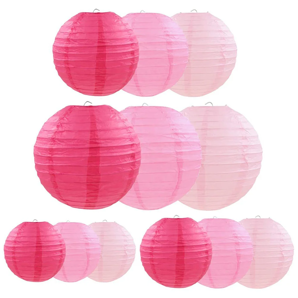 

Chinese Paper Lanterns Hanging Lamp Shade Party Decor Festival Decoration Cover Pink