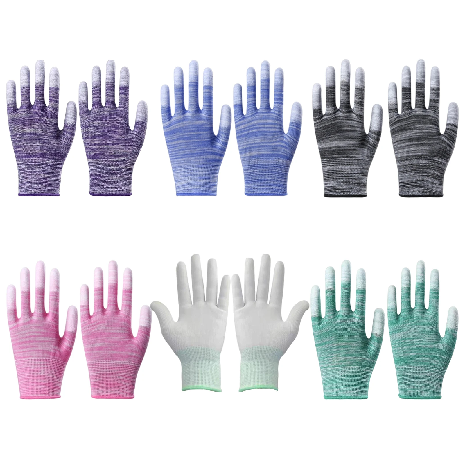 

Легкие антистатические прочные рабочие перчатки для сада, 6 пар, с супер захватом, практичные дышащие, устойчивые к царапинам, для женщин и мужчин