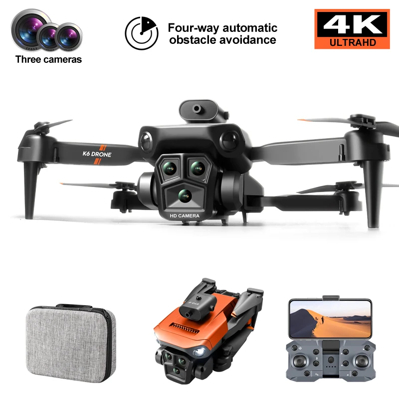 

New K6 MAX RC Drone 4K Professional 1080P HD ESC Camera Optical Flow Localization Four-way Obstacle Avoidance Quadcopter Toys