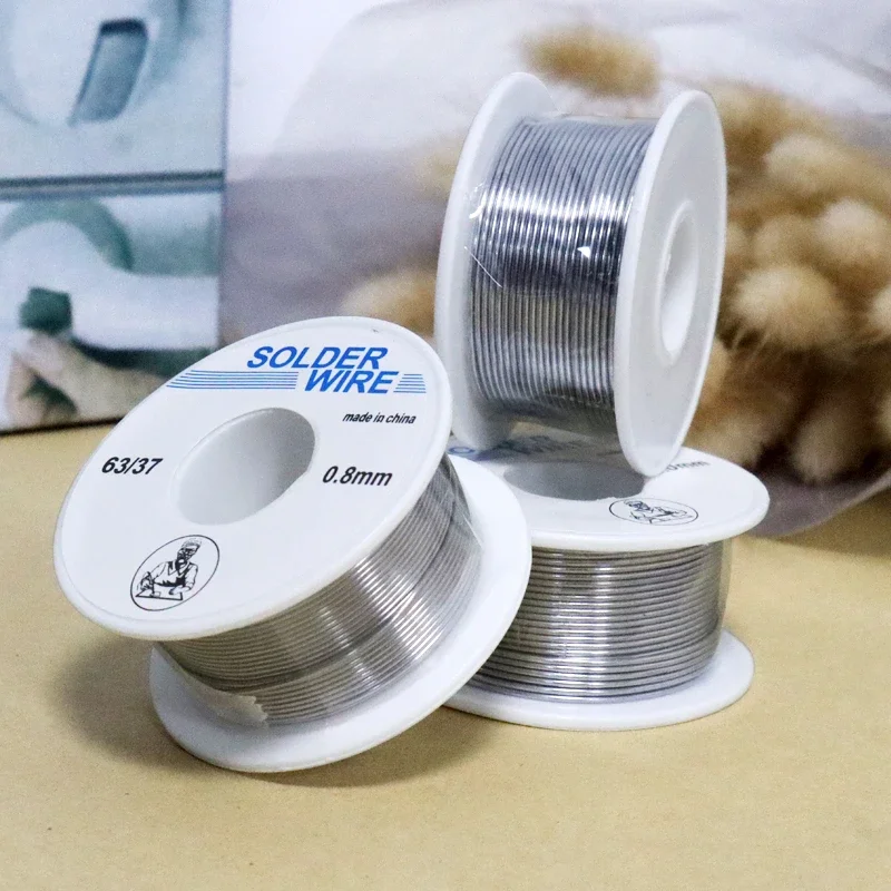 

1mm/0.8mm 50/100g Solder Wire Flux Rosin Core Weldring Tin Lead Roll Soldering Wire Tin Melt Rosin Wire Roll No-clean Flux 2.0%