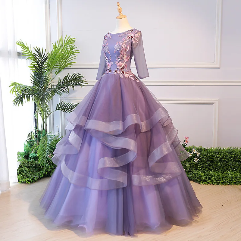 

Ashely Alsa Purple Women Party Prom Dresses 2023 Tiered Skirt Vestido De 15 16 Anos Quinceanera Vestido First Communion Gowns