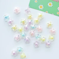 17mm acrylic straight hole ab color flower loose beads diy multicolor for needlework jewelry making