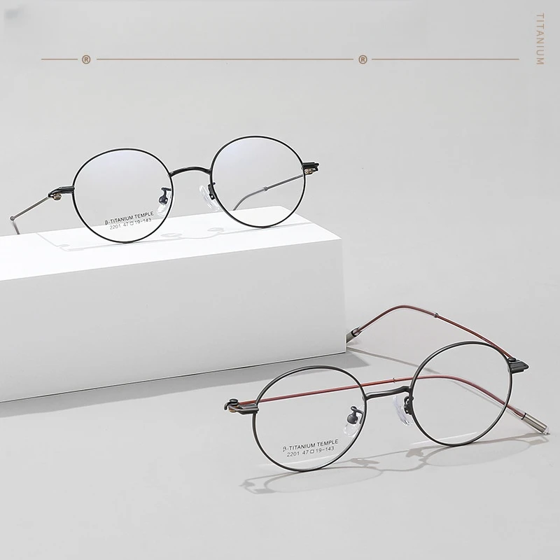 KatKani Ultra светильник ретро модная круглая оправа чистый Титаник Женская для очков