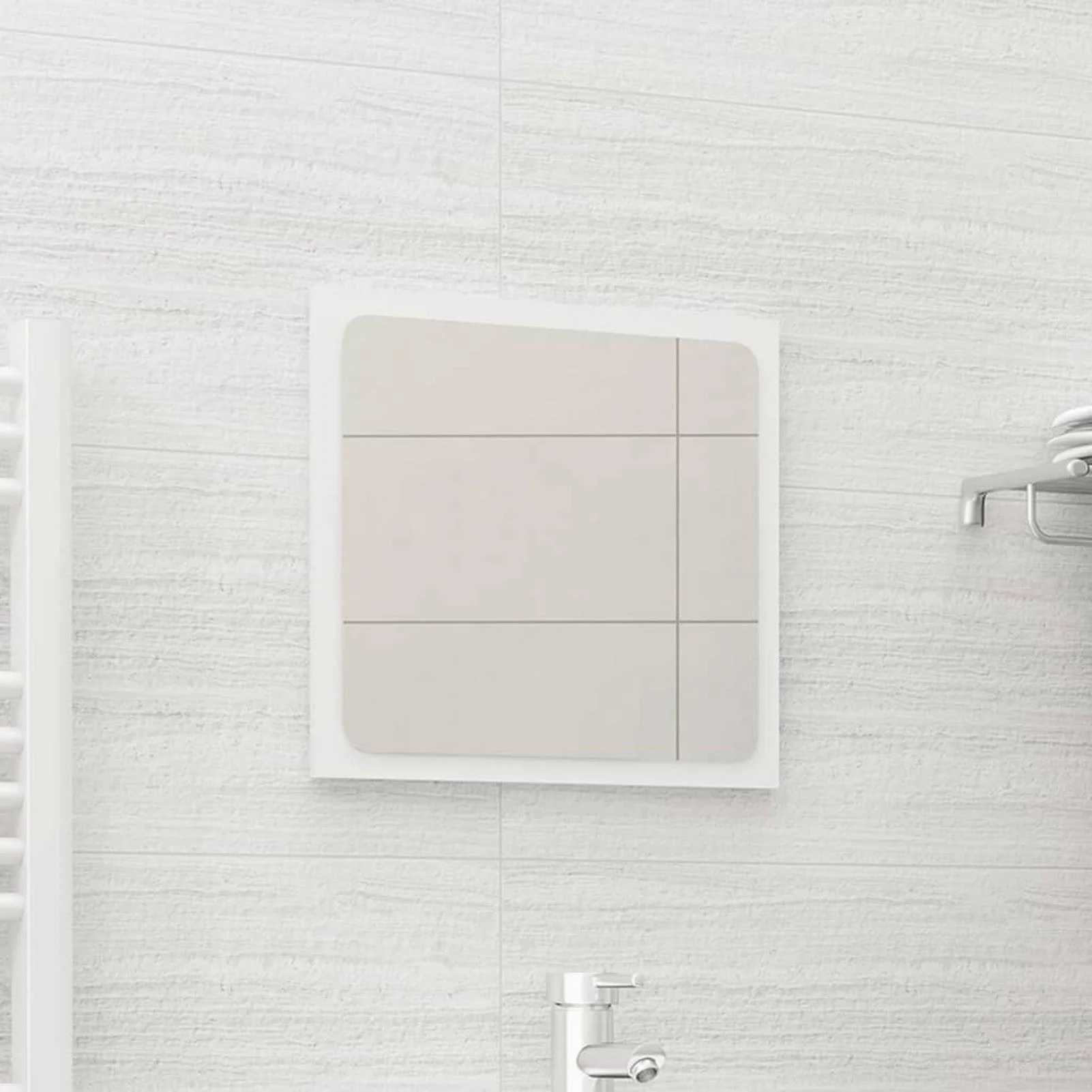 

Bathroom Mirror White 15.7"x0.6"x14.6" Chipboard