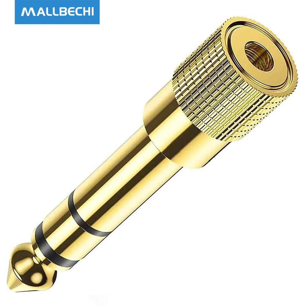 

Headphone Adapter jack 6.35mm (1/4 inch) to 3.5mm (1/8 inch) 1/4 inch to 3.5mm Headphone Audio Jack Plug Adaptor Gold Plated