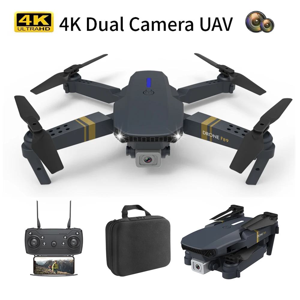 

F89 Folding Drone 4K Dual Camera Switch Long Endurance 360 Rotating Fixed Height Aircraft Remote Control Airplane Gift Boys Toy