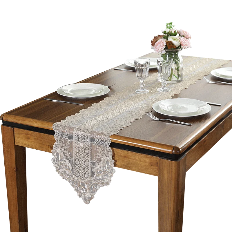 Скатерть с вышивкой в Европейском стиле Белый Свадебный дорожник красивая