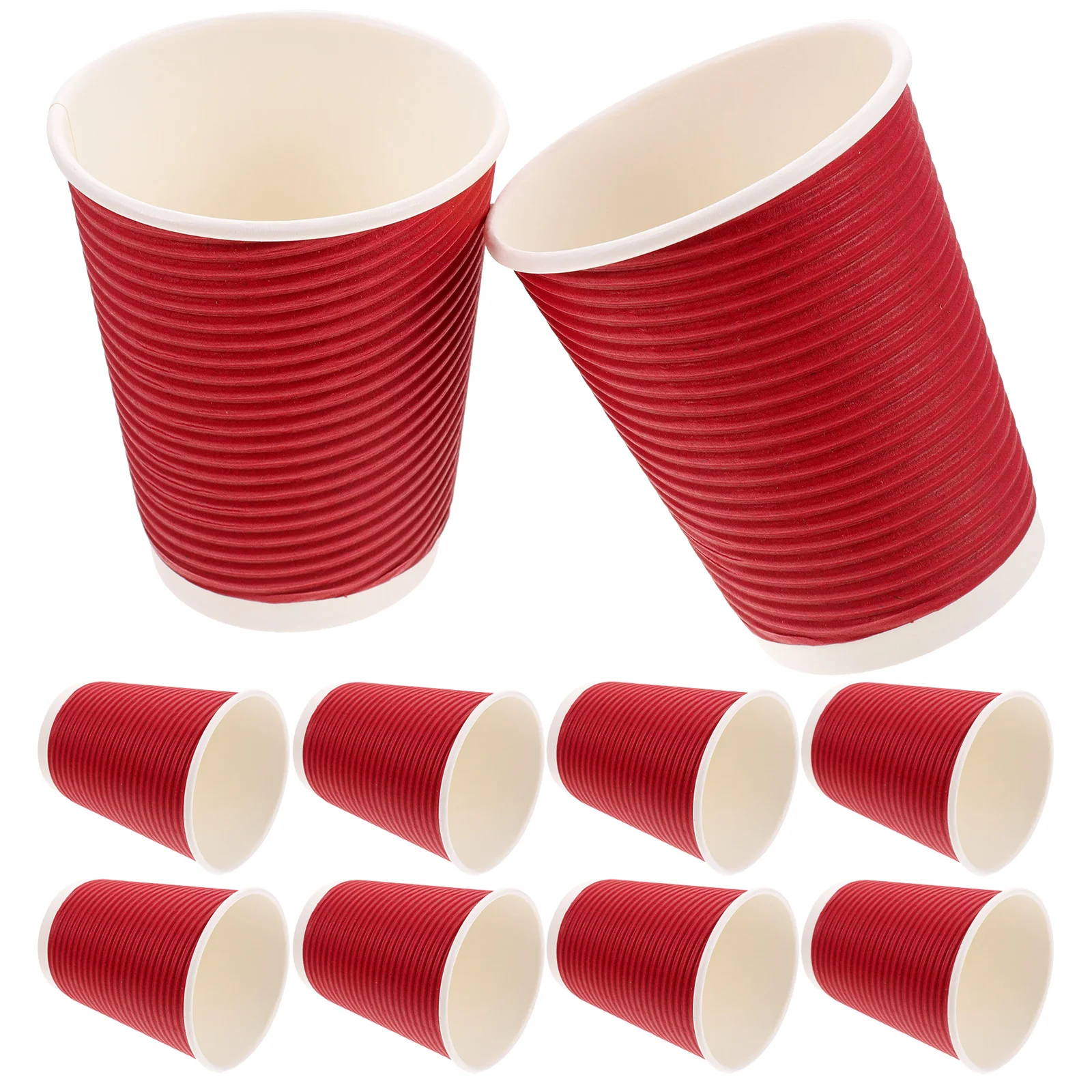 

Cups Paper Cup Coffee Red Tea Ripple Drinking Hot Party Layer Beverage Double Go Disposable Packing Practical Portable