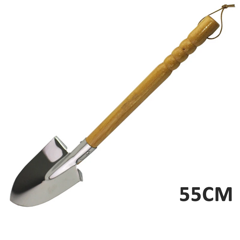 

55cm Garden Cultivating Transplant Shovel Outdoor Equipment Metal Steel Wooden Handle Vegetable Patch Spade Household Tool