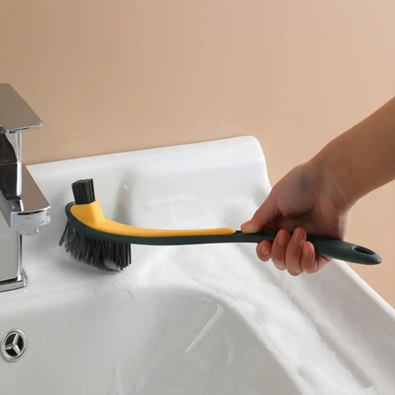 

НОВАЯ щетка для унитаза, бытовая двусторонняя щетка для чистки с мягкой щетиной, длинная ручка для туалета, бытовая щетка для ванной комнаты