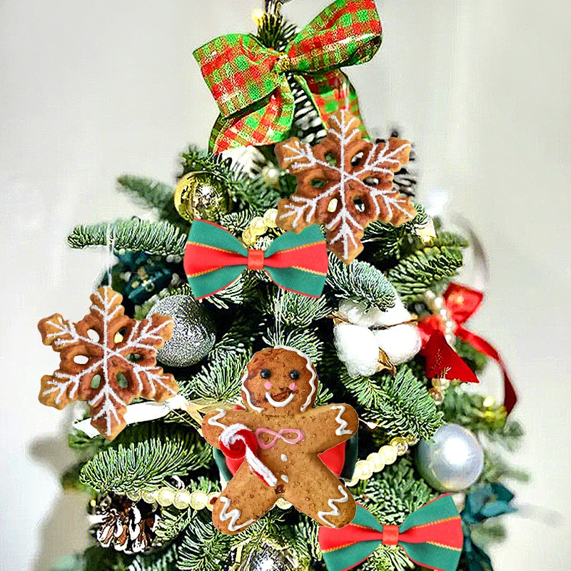 Подвесные Украшения для рождественской елки шарик в форме хлеба звезда печенье