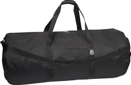 Unisex Deluxe Black 40-Inch Round Travel Duffel Bag: A Spacious and Stylish Bag for All Your Adventuring Needs!