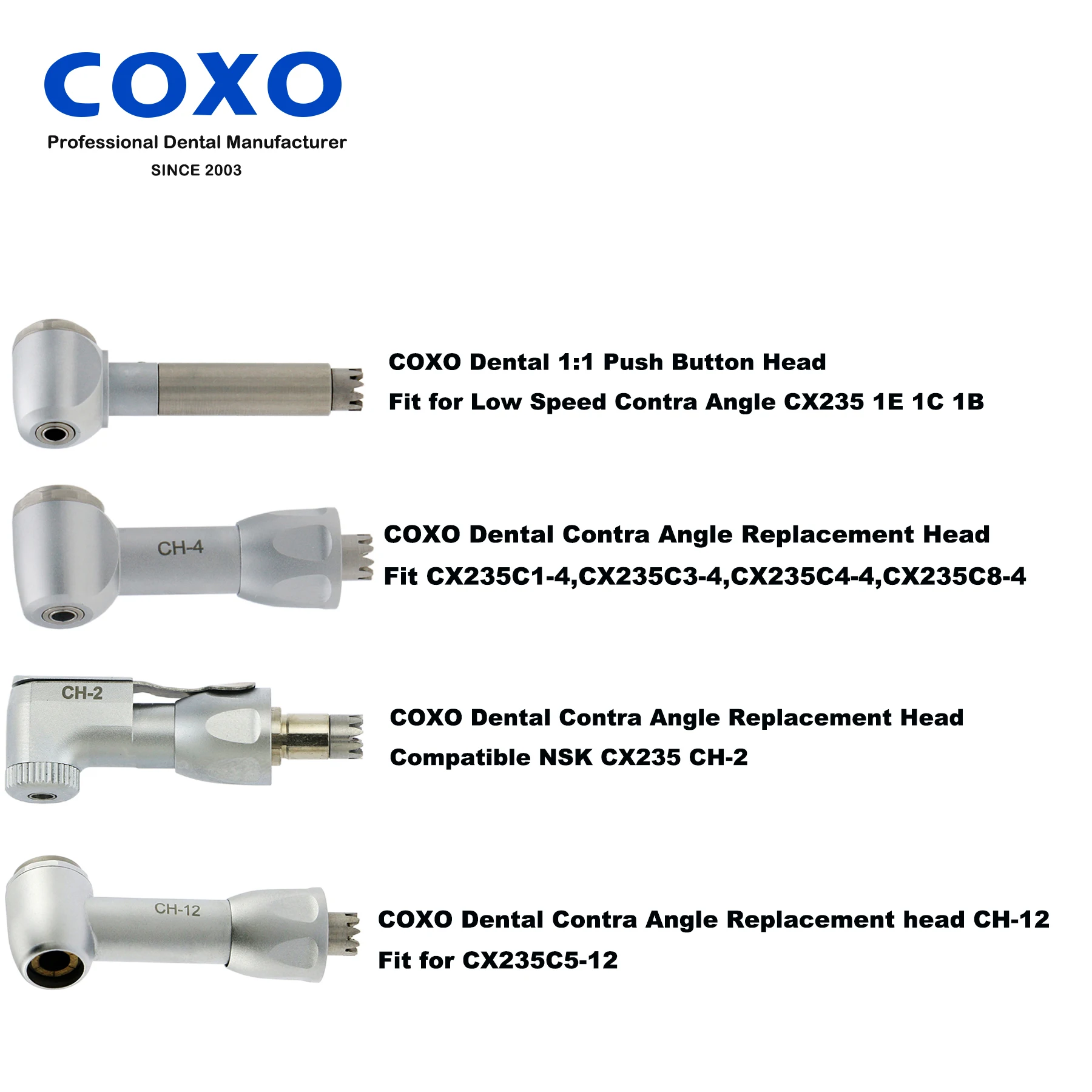 

COXO Dental Low Speed Contra Angle Handpiece Replacement Head For NSK