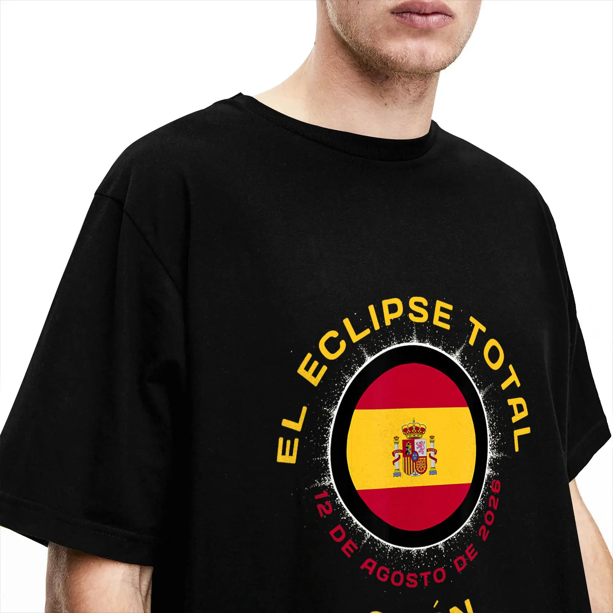 Фото Мужские часы Gijon Espana Spain Solar Eclipse Totality, 12 августа 2026 года    Футболки, хлопковые топы, летние стильные футболки с коротким рукавом №3