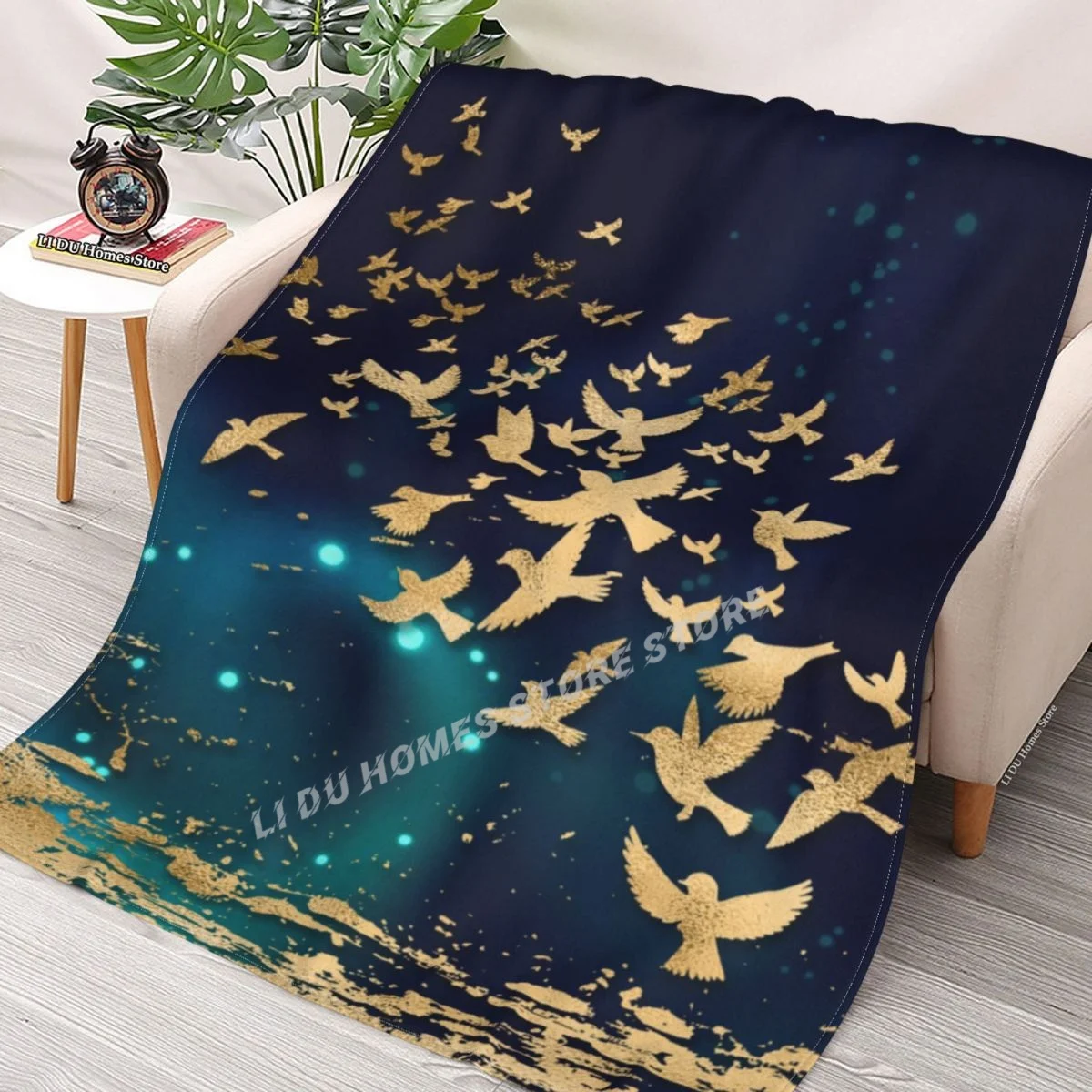 

3d Flock Of Birds In Flight Throw Blanket flannel Collage Blanket Bedding soft Cover Bedspreads Blankets
