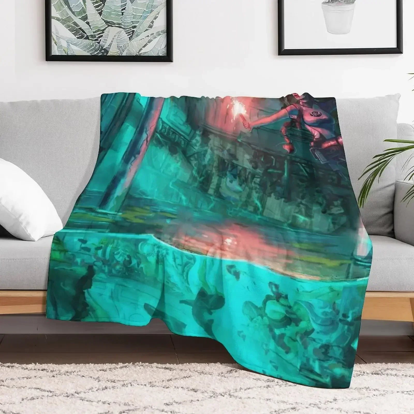 Wreck of the Maria Doria - Tomb Raider 2 Lara Croft Art от Eliott Chaɼoco Плед Кровать Одеяла для волос