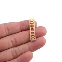 10pcslot raw brass moon frame charms celestial lunar rectangle pendant for diy earrings necklace jewelry handmade making