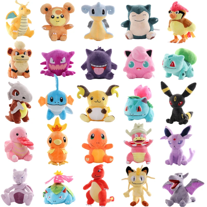 Figuras de peluche de Pokémon para niños, muñecos de peluche de Pikachu Raichu Cubone Mewtwo Snorlax Bulbasaur Blastoise Gengar, regalo
