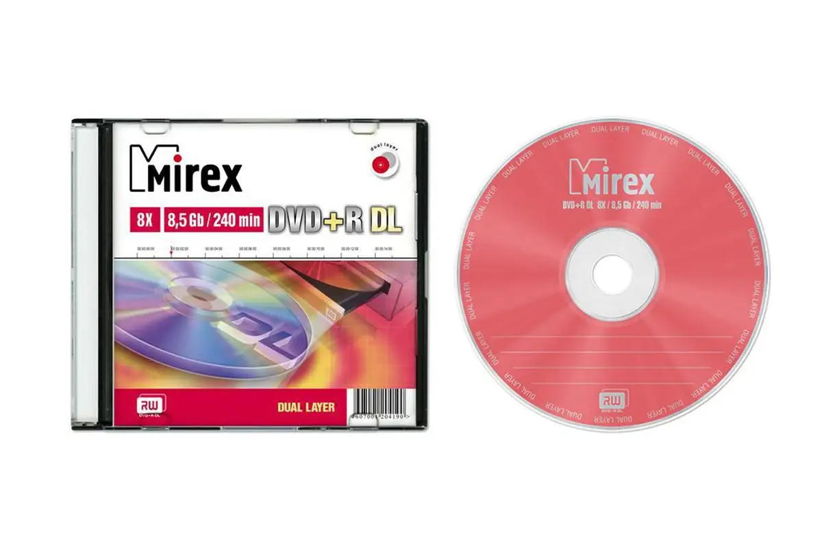 DVD+R Dual Layer двухслойный Mirex 8 5 Гб 8x Slim case (цена за 1 штуку) |