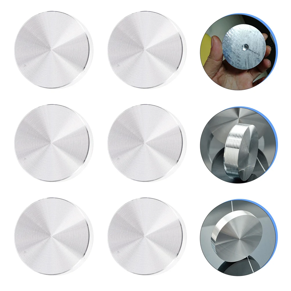 

Solid Aluminum Cake Round Circle Disc Silver Discs Glass Table Tops Thick Adapter