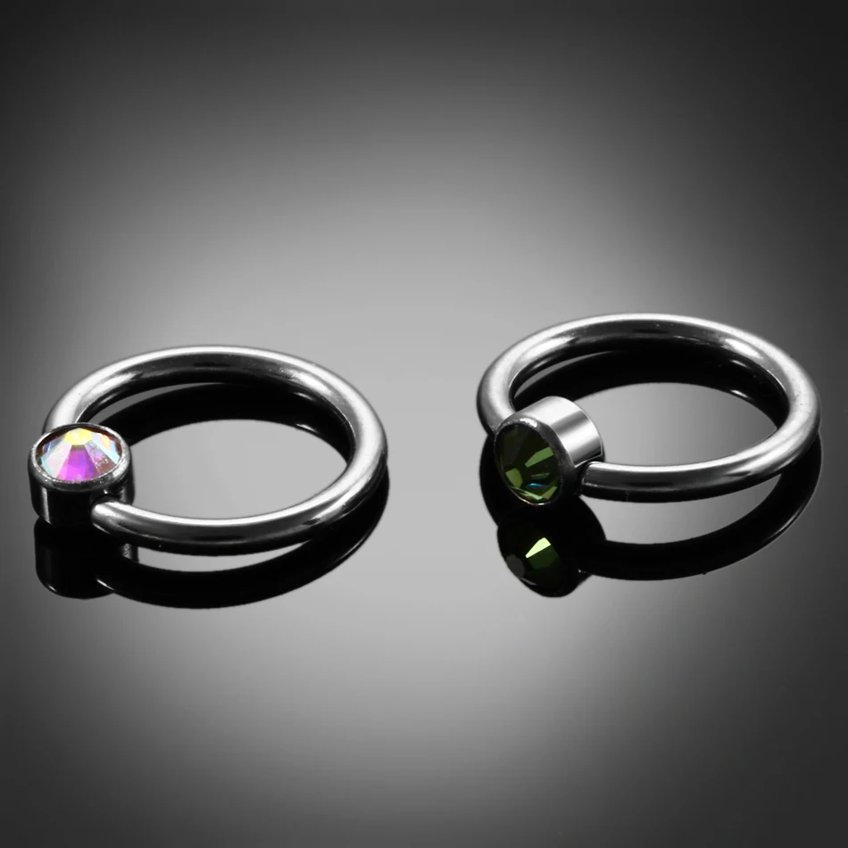 1 шт. титановое кольцо для пирсинга носа синее зеленое красное циркониевое