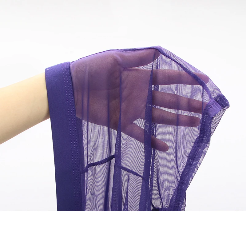 New Transparent Men's Boxer Briefs Lace Tulle Mesh Large Size Four-Corner Sexy Underwear Seamless Ice Silk Men's Underwear