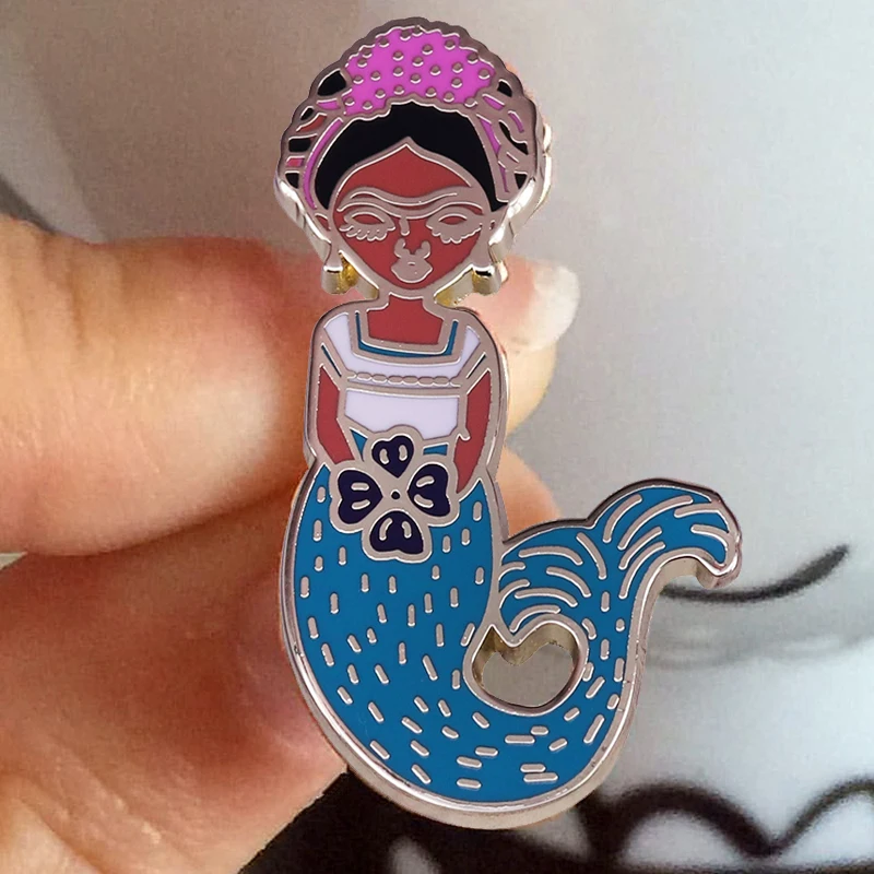 

Little Mermaid Magic Feminist Art Enamel Brooch Pin Jeans Jacket Lapel Metal Pins Brooches Badges Exquisite Jewelry Accessories