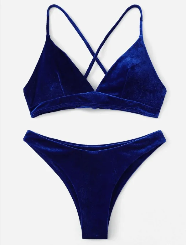 

Swimwear Women 2023 Velvet Bikini Sexy Swimsuit Brazilian Bikini Push Up Bathing Suit Solid Swim Suit Beach Womens Swim Wear