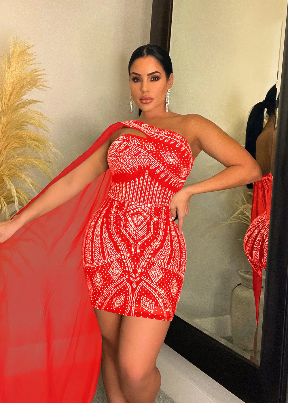 Women Bodycon Sequined Party Dress One Shoulder Sleeveless Slim Mini Dress Sexy Fashion Night Outfit Dresses