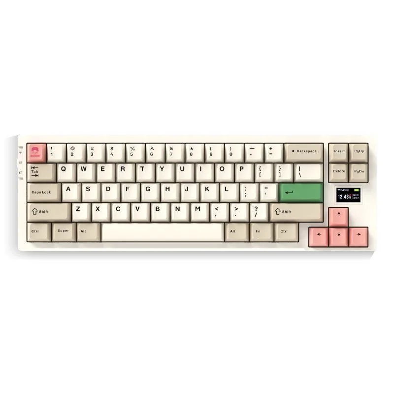 

New VGN X68 Mechanical Keyboard Wired/Wireless 2.4G Bluetooth Three-mode Pixel Nostalgic RGB Hot-swappable Customized Keyboard