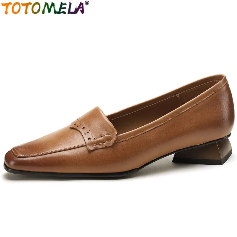 

Женские мокасины без застежки TOTOMELA, туфли из натуральной кожи в стиле ретро, офисные туфли-лодочки, 2023