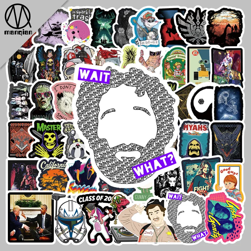 

50 шт., водонепроницаемые декоративные наклейки в стиле хип-хоп