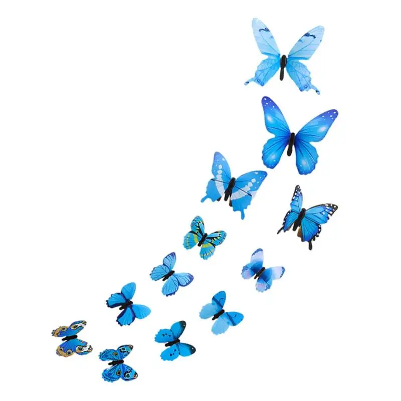 

3D бабочки 12 шт. наклейки бабочки настенные наклейки эстетические съемные бабочки декор для спальни стены день рождения и торт