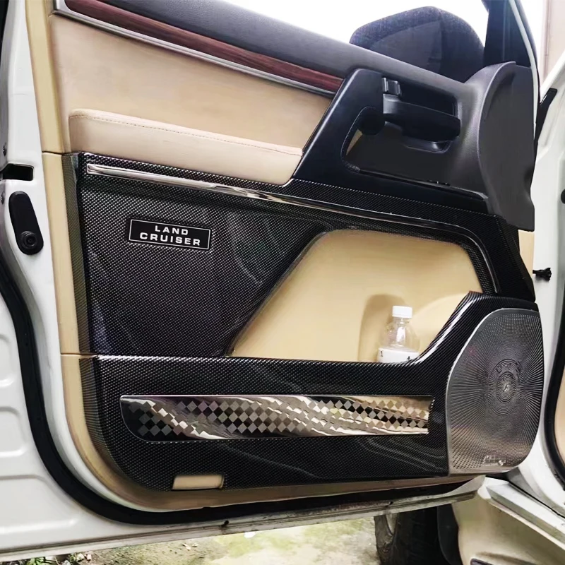 

Защитная панель внутренней двери из АБС-углеродного волокна, защита от грязи, защитная накладка, наклейки для Toyota Land Cruiser 2008 - 2020