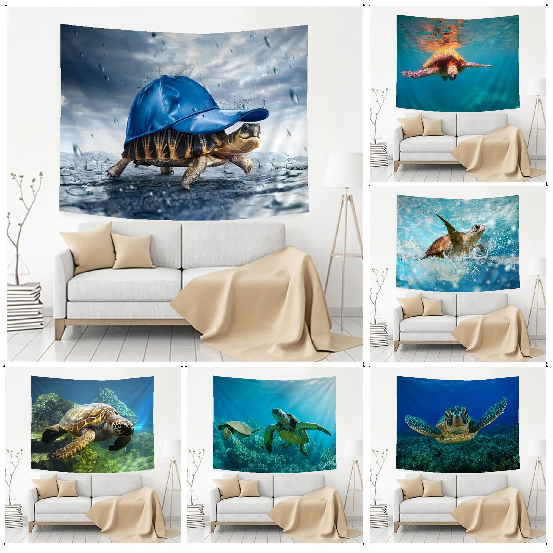 

Sea Turtle Wall Tapestry Bohemian Wall Tapestries Mandala Art Home Decor