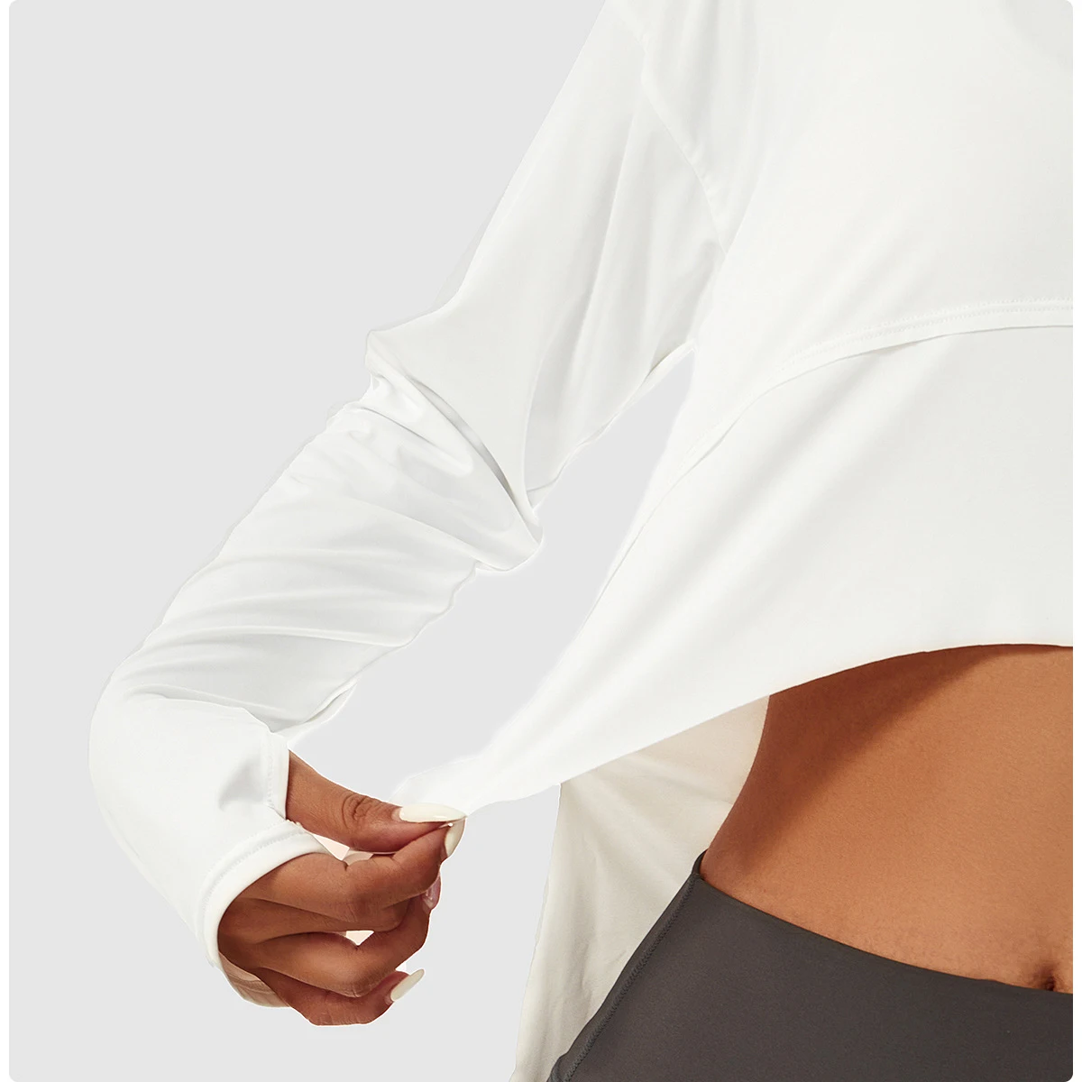 Women Sport Tops Workout Crop Sweatshirt Long Sleeve High Elastic Sports Cycling Running Training Loose Fitness Sport Blouse